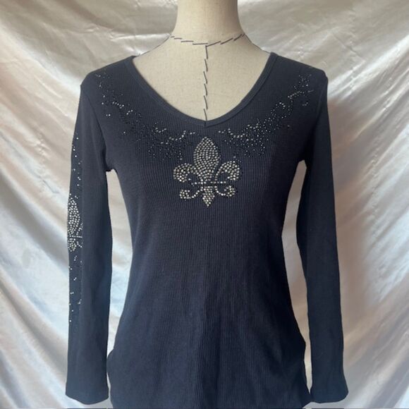 Reba grunge black sequin top - Picture 2 of 6